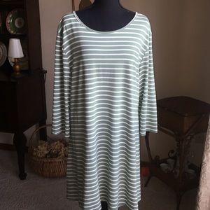 Nuggles Sage and White Tunic Top